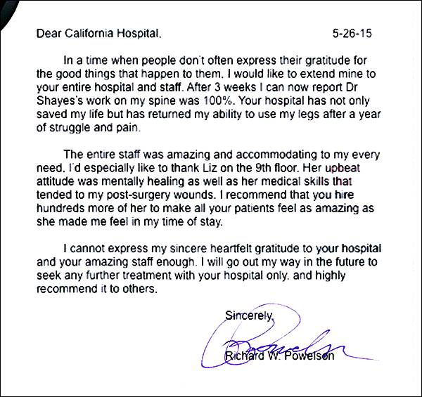 thank you letter to doctor for saving california hospital center foundation thank you letter to doctor for saving california hospital center foundation