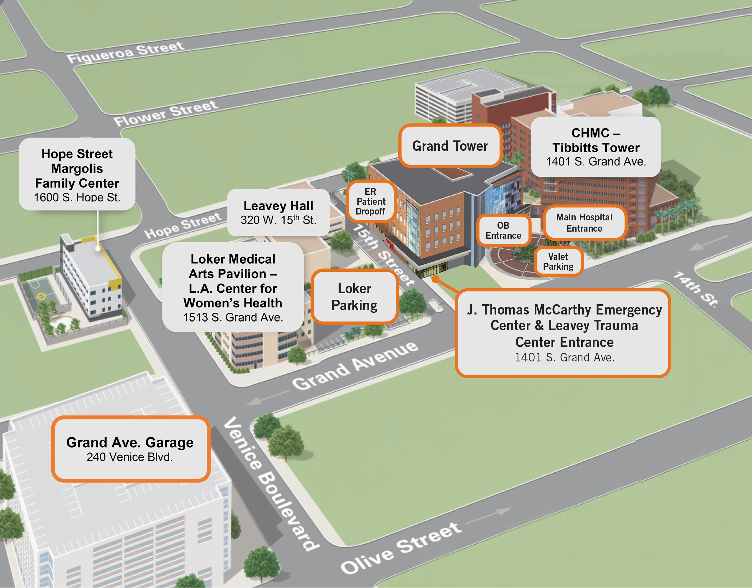 California Hospital Medical Center campus map