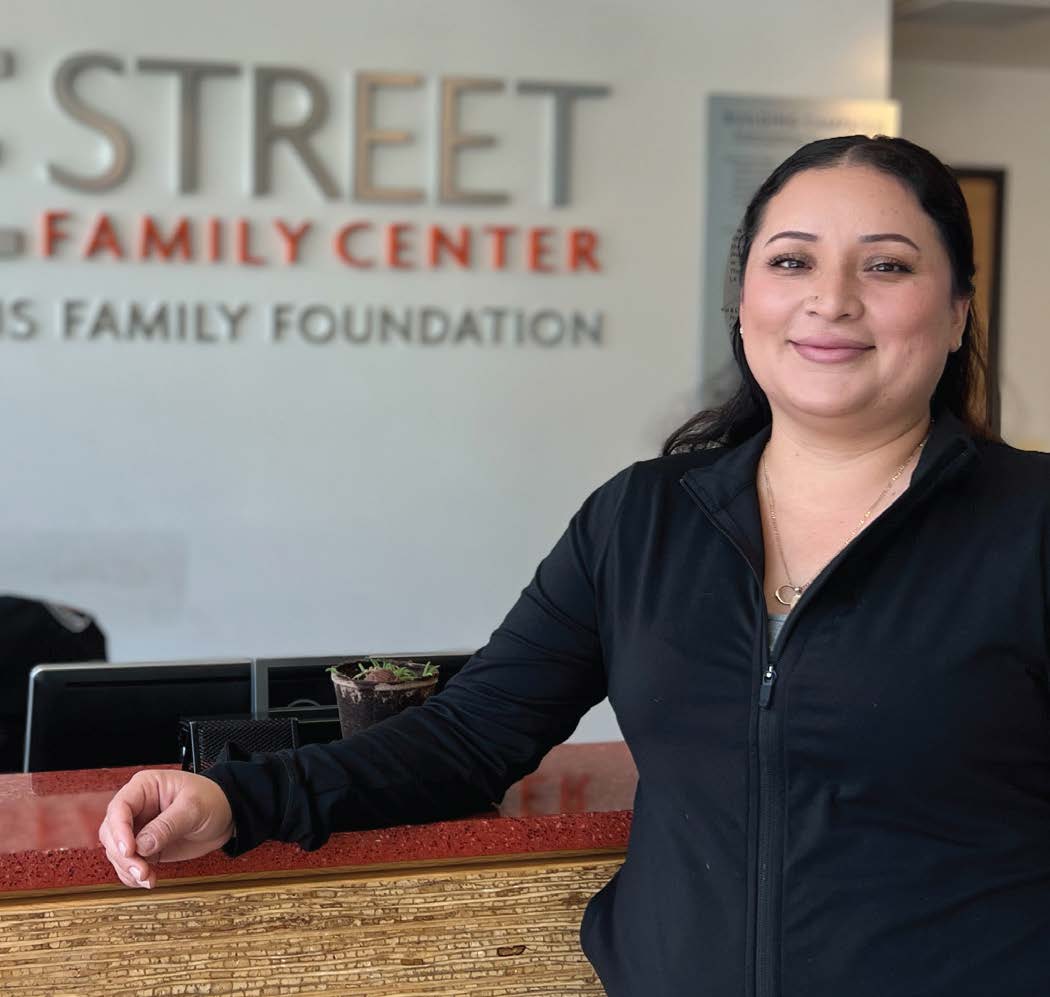 Lupe Cruz standing in the Hope Street lobby