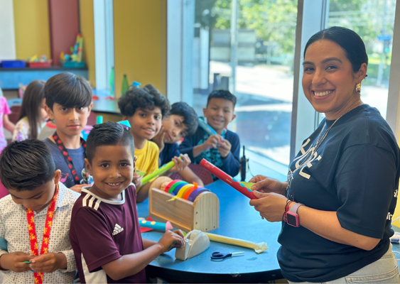 Students decorate rockets in preparation for the rocket launch activity - and hands on mathematical learning 